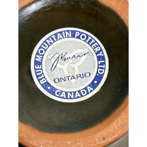 Vintage Blue Mountain Pottery Vase Teal Drip Glaze Canada MCM 4” High - Picture 6 of 7